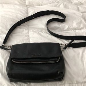 Michael Kors black leather cross body bag